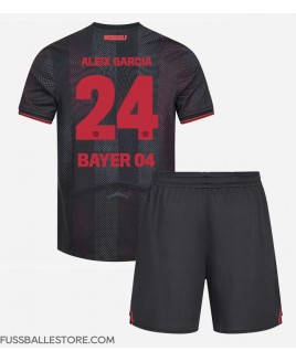 Günstige Bayer Leverkusen Aleix Garcia #24 Heimtrikotsatz Kinder 2025-26 Kurzarm (+ Kurze Hosen)
